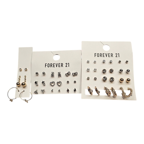 Forever 21 lot of pierced Earring Silver and Gold Toned Everyday Wear - Picture 1 of 8